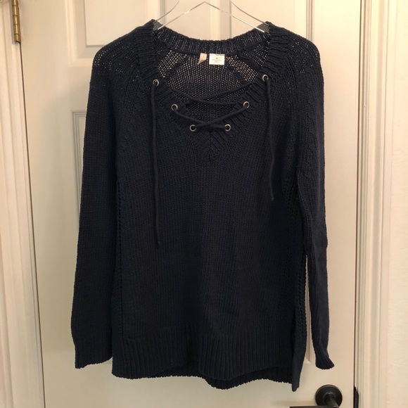 MOTH (Anthropologie) Navy Blue Knit Sweater - Picture 1 of 5